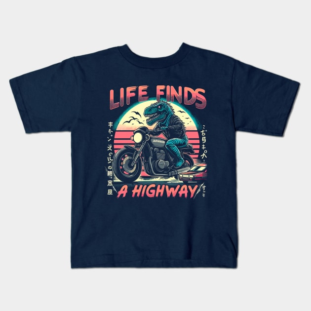 Life Finds a Highway Kids T-Shirt by Lima's